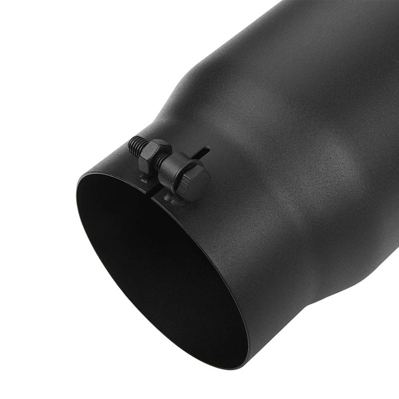 A-KARCK Exhaust Tip 5" Inlet, A-KARCK Exhaust Tailpipe Tip 5" Inlet 6" Outlet 15" Long Black Coating Bolt On for Pickup Truck Tailpipe - Image 4